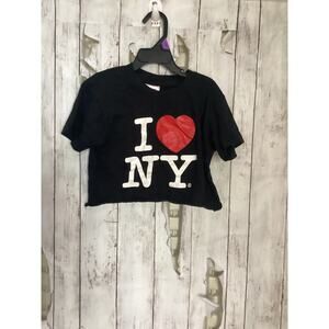 I Love NY Crop Top Graphic T-Shirt Black 6/8 Years for Girls